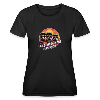 Cool Meerkat Drôle Suricate Dire - T-shirt sport Femme - noir - Devant - AI Model Female 172 light (172cm)