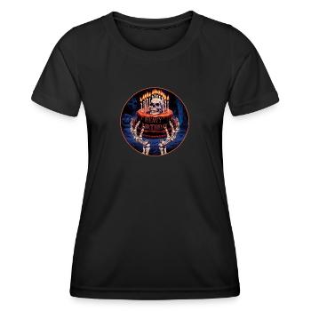 Heavy Birthday Knochenhand mit Torte - Frauen Funktions-T-Shirt - Schwarz - Vorne - AI Model Female 172 light (172cm)
