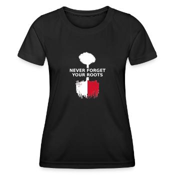 Malta Never Forget Your Roots - Frauen Funktions-T-Shirt - Schwarz - Vorne - AI Model Female 172 light (172cm)