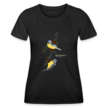 Blaumeise - Frauen Funktions-T-Shirt - Schwarz - Vorne - AI Model Female 172 light (172cm)