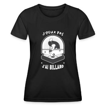 J'Peux Pas J'Ai Billard Cadeau Joueur De Billard - T-shirt sport Femme - noir - Devant - AI Model Female 172 light (172cm)
