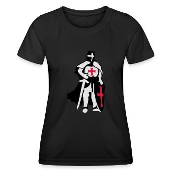 templar knight by Patjila - T-shirt sport Femme - noir - Devant - AI Model Female 172 light (172cm)