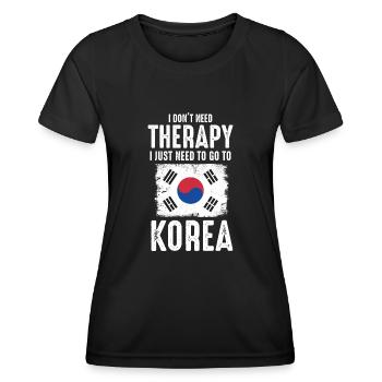 Therapie Korea - Frauen Funktions-T-Shirt - Schwarz - Vorne - AI Model Female 172 light (172cm)