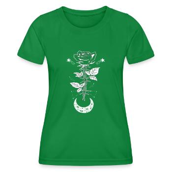 Gothic Witch Moon Rose Black Metal - Women's Functional T-Shirt - kelly green - Front - AI Model Female 172 dark (172cm)