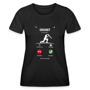 Cricket is calling - Women's Functional T-Shirt - black - Front - AI Model Female 172 light (172cm)
