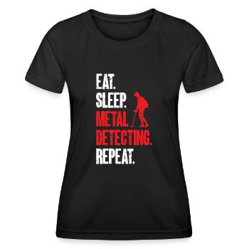 Détecteur de métaux Détection de métaux Chasse au trésor - T-shirt sport Femme - noir - Devant - AI Model Female 172 light (172cm)
