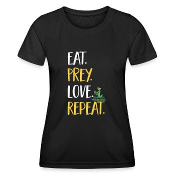 Mante religieuse, collectionneur d’insectes, entomologiste - T-shirt sport Femme - noir - Devant - AI Model Female 172 light (172cm)