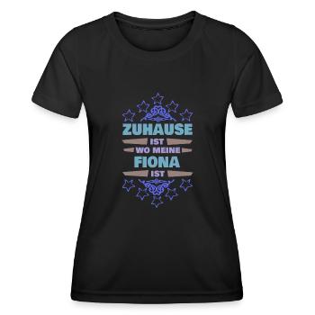 Sprüche Fiona - Frauen Funktions-T-Shirt - Schwarz - Vorne - AI Model Female 172 light (172cm)