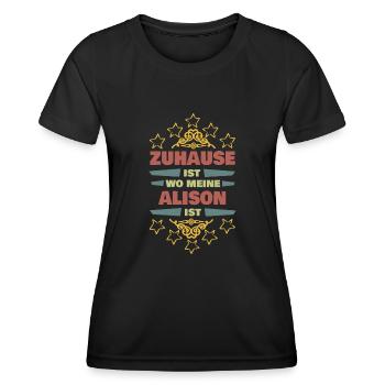 Freundin Alison - Frauen Funktions-T-Shirt - Schwarz - Vorne - AI Model Female 172 light (172cm)
