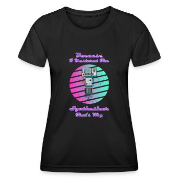 Synthesizer Synth Keyboard Elektronische Musiker - Frauen Funktions-T-Shirt - Schwarz - Vorne - AI Model Female 172 light (172cm)