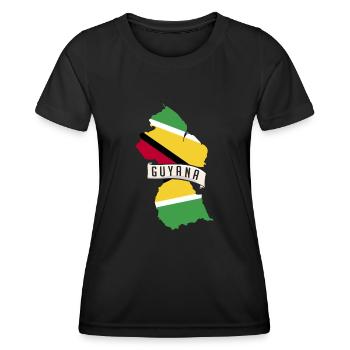 Guyana Flag Guyanais Guyanais - T-shirt sport Femme - noir - Devant - AI Model Female 172 light (172cm)