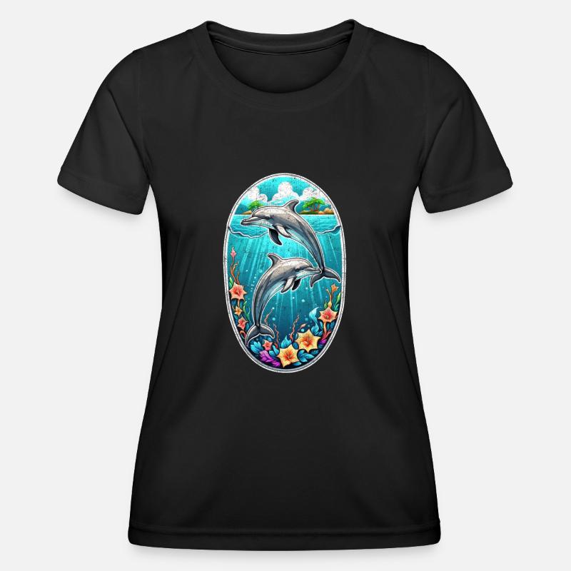 Dolphin & Ocean - Women's Functional T-Shirt - black