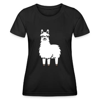 Lama - Frauen Funktions-T-Shirt - Schwarz - Vorne - AI Model Female 172 light (172cm)