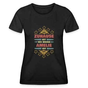 Lebenspartnerin Amelie - Frauen Funktions-T-Shirt - Schwarz - Vorne - AI Model Female 172 light (172cm)