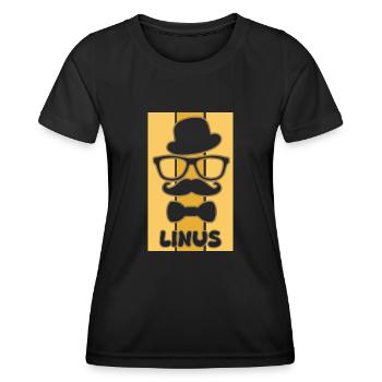 Cadeau pour Linus - T-shirt sport Femme - noir - Devant - AI Model Female 172 light (172cm)