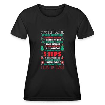Jours d’enseignement de l’éducation spécialisée J’aime enseigner - T-shirt sport Femme - noir - Devant - AI Model Female 172 light (172cm)