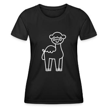 Kamel - Frauen Funktions-T-Shirt - Schwarz - Vorne - AI Model Female 172 light (172cm)