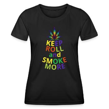 Garder le rouleau - T-shirt sport Femme - noir - Devant - AI Model Female 172 light (172cm)