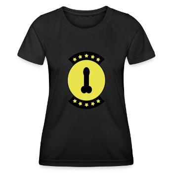Penis-Abzeichen 2 c - Frauen Funktions-T-Shirt - Schwarz - Vorne - AI Model Female 172 light (172cm)