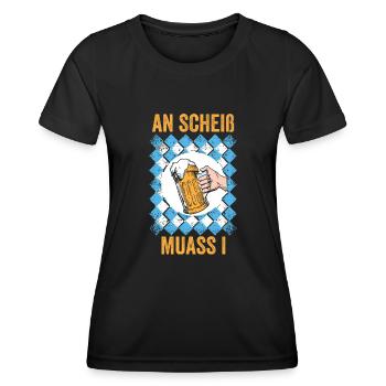 Trachten München Dirndl - Frauen Funktions-T-Shirt - Schwarz - Vorne - AI Model Female 172 light (172cm)