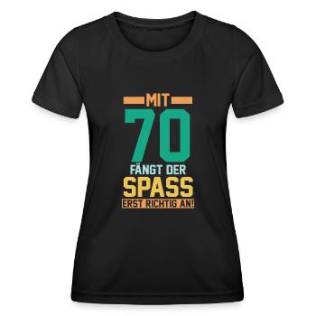 Siebzig Siebzigster 70 Jahre Geburtstag - Frauen Funktions-T-Shirt - Schwarz - Vorne - AI Model Female 172 light (172cm)