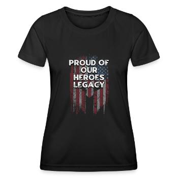 Proud of Our Heroes Legacy American Veterans Day - Women's Functional T-Shirt - black - Front - AI Model Female 172 light (172cm)
