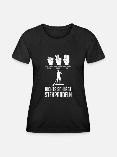 Stand Up Paddeling - Frauen Funktions-T-Shirt - Schwarz