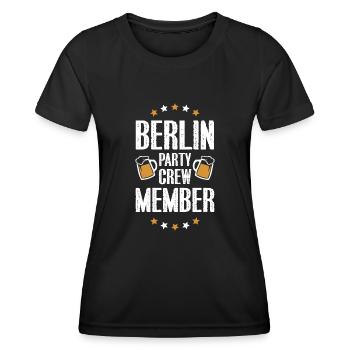 Berlin Party Crew - Frauen Funktions-T-Shirt - Schwarz - Vorne - AI Model Female 172 light (172cm)