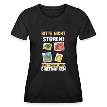 Philatelie Briefmarkensammlung Briefmarkensammler - Frauen Funktions-T-Shirt - Schwarz - Vorne - AI Model Female 172 light (172cm)