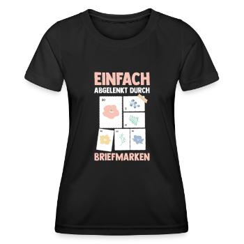 Philatelie Briefmarkensammlung Briefmarkensammler - Frauen Funktions-T-Shirt - Schwarz - Vorne - AI Model Female 172 light (172cm)