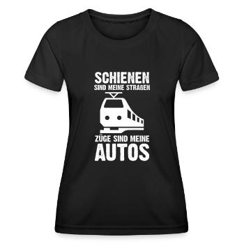 Model Railroad Model Train Train Railroad Railroad Railroad Railroad Model Train Model Train Model T - Women's Functional T-Shirt - black - Front - AI Model Female 172 light (172cm)