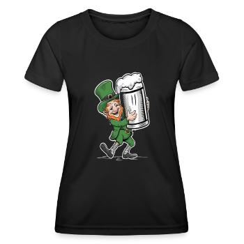 Lutin amateur de bière (lutin irlandais) - T-shirt sport Femme - noir - Devant - AI Model Female 172 light (172cm)