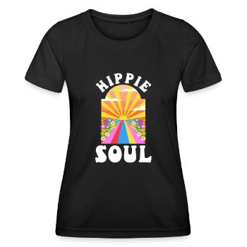 Âme hippie - T-shirt sport Femme - noir - Devant - AI Model Female 172 light (172cm)