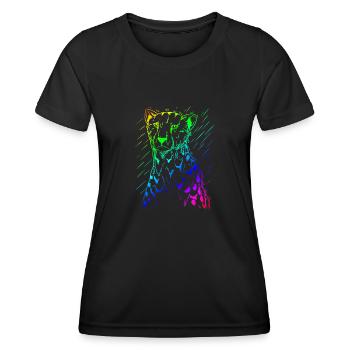 | guépard | prédateur | en cours d’exécution Afrique - T-shirt sport Femme - noir - Devant - AI Model Female 172 light (172cm)