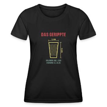 Das gerippte Äppelwoi Hessisch Apfelwein Hessen - Frauen Funktions-T-Shirt - Schwarz - Vorne - AI Model Female 172 light (172cm)