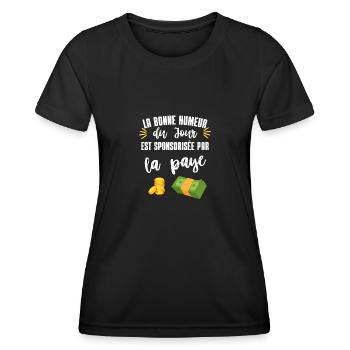 la paye - T-shirt sport Femme - noir - Devant - AI Model Female 172 light (172cm)