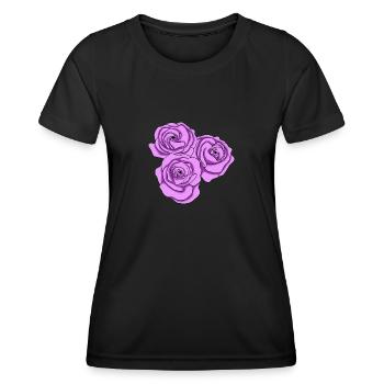 Roses roses pour octobre rose - T-shirt sport Femme - noir - Devant - AI Model Female 172 light (172cm)
