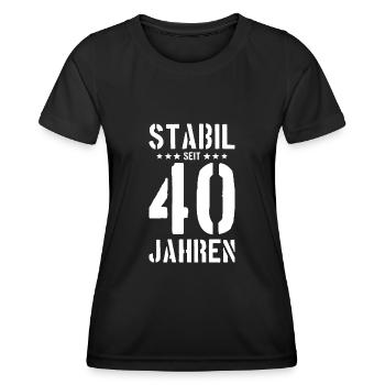 STABIL SEIT 40 JAHREN 40.GEBURTSTAG - Frauen Funktions-T-Shirt - Schwarz - Vorne - AI Model Female 172 light (172cm)