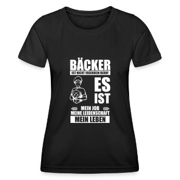 Bäcker Backen Mein Beruf Bäckermeister Geschenk - Frauen Funktions-T-Shirt - Schwarz - Vorne - AI Model Female 172 light (172cm)