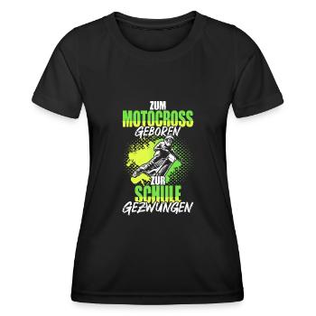 Motocross Geschenk Motorradfahrer Motorrad Enduro - Frauen Funktions-T-Shirt - Schwarz - Vorne - AI Model Female 172 light (172cm)