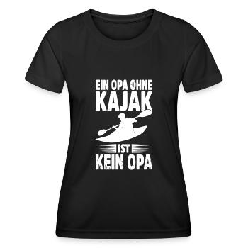 Kajak Geschenkidee Kanu Paddeln Kajakfahren - Frauen Funktions-T-Shirt - Schwarz - Vorne - AI Model Female 172 light (172cm)