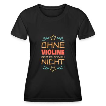 Violine - Frauen Funktions-T-Shirt - Schwarz - Vorne - AI Model Female 172 light (172cm)
