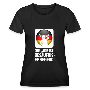 Die Lage ist Besäufniserregend Deutschland Flagge - Frauen Funktions-T-Shirt - Schwarz - Vorne - AI Model Female 172 light (172cm)
