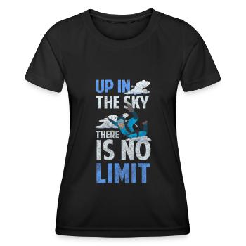 Skydiving Adrenaline Freefall Base Jump - Women's Functional T-Shirt - black - Front - AI Model Female 172 light (172cm)