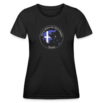 Where my story begins | Griechenland Greece - Frauen Funktions-T-Shirt - Schwarz - Vorne - AI Model Female 172 light (172cm)