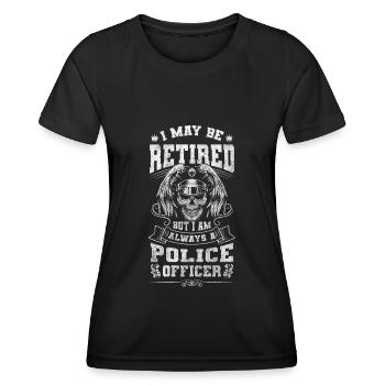 Chasse en uniforme de police - T-shirt sport Femme - noir - Devant - AI Model Female 172 light (172cm)