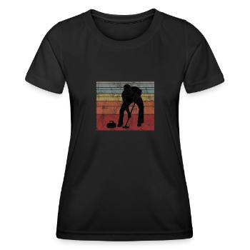 Curling sur glace Curling Retro Cadeau - T-shirt sport Femme - noir - Devant - AI Model Female 172 light (172cm)