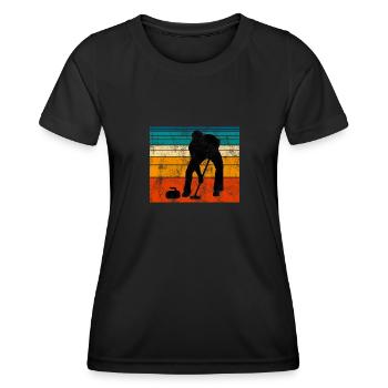Curling sur glace Curling Retro Cadeau - T-shirt sport Femme - noir - Devant - AI Model Female 172 light (172cm)