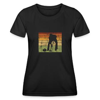 Curling sur glace Curling Retro Cadeau - T-shirt sport Femme - noir - Devant - AI Model Female 172 light (172cm)