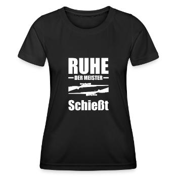 Schützenverein Sportschütze Geschenk - Frauen Funktions-T-Shirt - Schwarz - Vorne - AI Model Female 172 light (172cm)